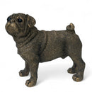 Pug Dog figurine in bronze effect finish from the Leonardo Reflections Bronzed range, in gold gift box