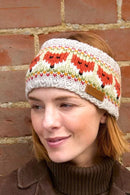 Pachamama Fox Design Headband Hat Chunky Knit Merino Wool