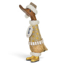 DCUK Gilded Caramel Duckling Christmas Duck Decoration Wearing Gold Boots and Star Pattern Jumper
