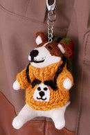 Pachamama Rambling Roger The Dog Bag Charm, Hand Felted And Knitted Accessories