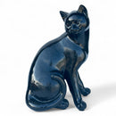 Black Cat figurine with silver sparkle finish, modern home decoration, Cat lover gift