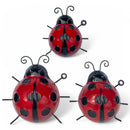 SET OF 3 metal Ladybird Wall Art decorations