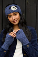Pachamama Smiley Dog Headband Chunky Knit Wool Fleece Lined