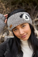 Pachamama Smiley Dog Headband Chunky Knit Wool Fleece Lined