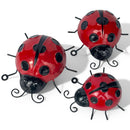 SET OF 3 metal Ladybird Wall Art decorations