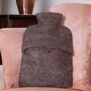 Pachamama Highland Cow Design Hot Water Bottle, felted wool cover with bottle