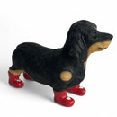 SPECIAL 'LOVE DOGS' EDITION Dachshund in Red Wellington Boots WITH HEARTS 'Welly Dog' figurine Valentine's Gift (25cm)