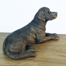 Laying Labrador Dog figurine, Leonardo Reflections Bronzed, 16cm, gift boxed