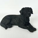Realistic Laying Black Labrador Dog figurine, 16cm, Gift Boxed