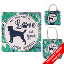 Re-usable 'All you need is love and your Jack Russell' eco bag/bag for life FREE WITH ORDERS OVER £20 (add selection to basket, discount auto applied)
