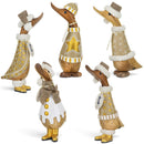 DCUK Gilded Caramel Duckling Christmas Duck Decoration wearing Xmas Pudding Outfit