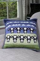 Pachamama Dairy Cow Design Cushion In Chunky Knit Wool, With Inner