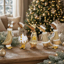 DCUK Gilded Caramel Duckling Christmas Duck Decoration Wearing A Snowflake Print dress