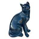 Black Cat figurine with silver sparkle finish, modern home decoration, Cat lover gift