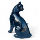 Black Cat figurine with silver sparkle finish, modern home decoration, Cat lover gift