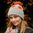 Pachamama Highland Cow Bobble Beanie Hat Chunky Knit Merino Wool