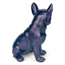 French Bulldog figurine in a purple sparkle finish, modern home decoration