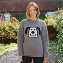 Pachamama 'Smiley Dog' Design Chunky All Wool Sweater
