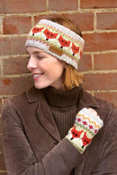 Pachamama Fox Design Headband Hat Chunky Knit Merino Wool
