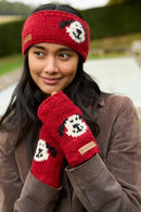 Pachamama Smiley Dog Headband Chunky Knit Wool Fleece Lined