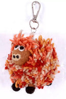 Pachamama Duncan The Highland Cow Bag Charm, Hand Felted And Knitted Accessories