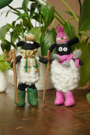 Pachamama Shearing Sheila Felted Sheep Ornament With Knitted Accessories