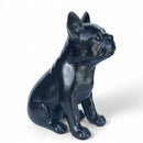 French Bulldog figurine, black with silver sparkle finish, modern home decoration, Dog lover gift