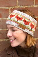 Pachamama Fox Design Headband Hat Chunky Knit Merino Wool