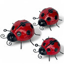 SET OF 3 metal Ladybird Wall Art decorations