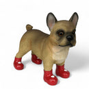 SPECIAL 'LOVE DOGS' EDITION French Bulldog in Red Wellingtons with LOVE HEARTS decoration 'Welly Dog' figurine (25cm)