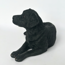 Realistic Laying Black Labrador Dog figurine, 16cm, Gift Boxed