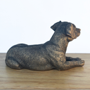 Laying Jack Russell Terrier Dog figurine, Leonardo Reflections Bronzed, 15cm, gift boxed