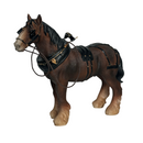 FACTORY SECONDS - 50% OFF - Leonardo Bay Shire Cart Heavy Horse in harness ornament figurine, gift boxed (length 17.5cm)