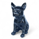 French Bulldog figurine, black with silver sparkle finish, modern home decoration, Dog lover gift