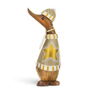 DCUK Gilded Caramel Duckling Christmas Duck Decoration Wearing A Gold Star Jumper