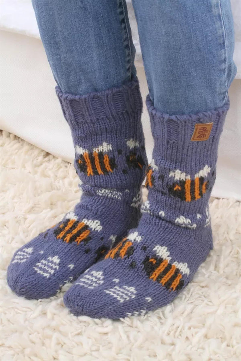 Pachamama Beehive Sofa Socks Denim