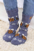 Pachamama Beehive Sofa Socks Denim