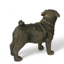 Pug Dog figurine in bronze effect finish from the Leonardo Reflections Bronzed range, in gold gift box