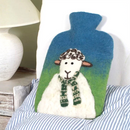 Pachamama Sheep Design Hot Water Bottle, felted wool cover with bottle