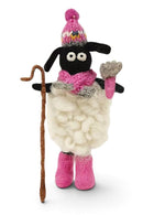Pachamama Shearing Sheila Felted Sheep Ornament With Knitted Accessories