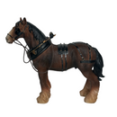 FACTORY SECONDS - 50% OFF - Leonardo Bay Shire Cart Heavy Horse in harness ornament figurine, gift boxed (length 17.5cm)