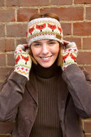 Pachamama Fox Design Headband Hat Chunky Knit Merino Wool