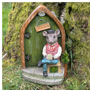 Large Mouse In Doorway with Solar Light - Male Mouse with Cuppa