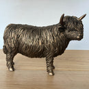 19cm Highland Cow ornament figurine, Leonardo Bronzed Reflections range, farmer lover gift, boxed