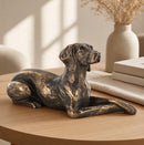 23cm Bronze effect laying Weimaraner ornament, figurine designed by Harriet Glen