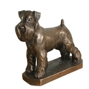 Schnauzer figurine on base in solid cold cast bronze, designed by David Geenty
