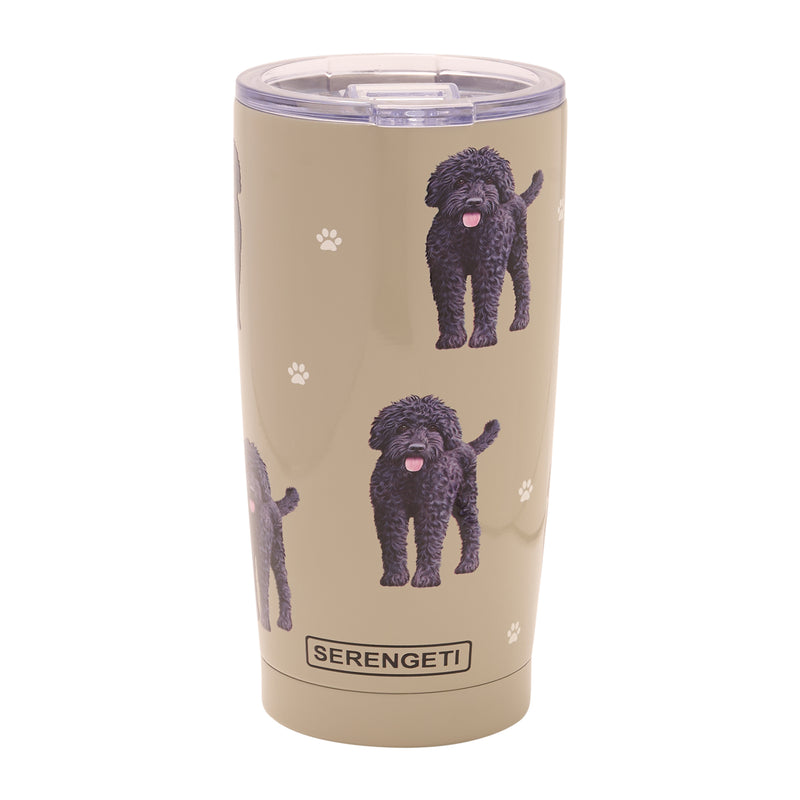 Labradoodle design travel mug vacuum insulated tumbler, Serengeti stainless steel double wall, 20 fl.oz. (591ml.)