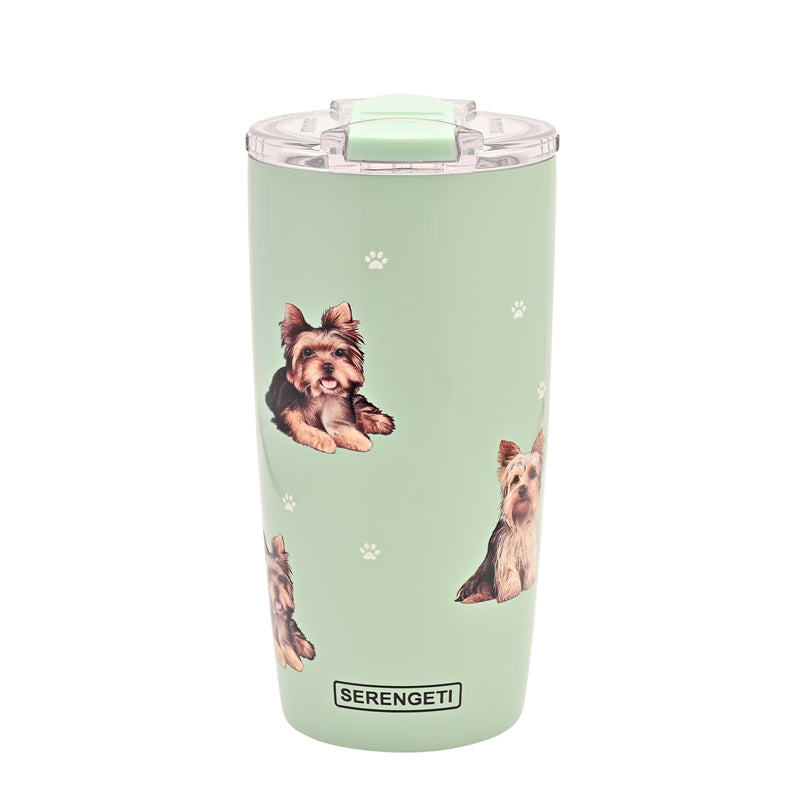 Yorkshire Terrier design travel mug vacuum insulated tumbler, Serengeti stainless steel double wall, 20 fl.oz. (591ml.)