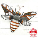 Striking 31cm Grey & Copper metal HONEY BEE wall art garden ornament / sculpture