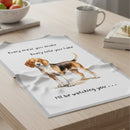 'Love Dogs' Dog breeds Tea Towel, with 'Watching you' funny wording, 100% cotton (Beagle)